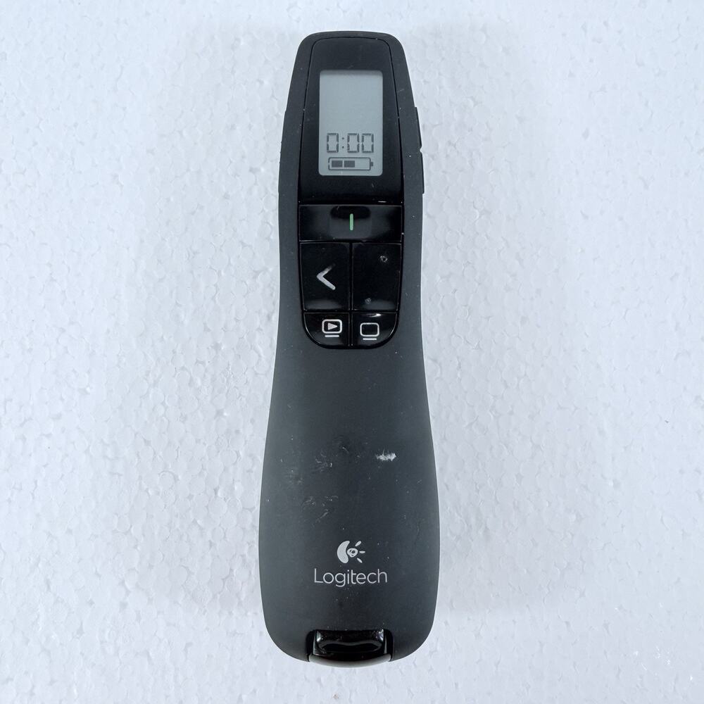 Logitech R800 Professional Presentation Remote Wireless Green Laser Pointer LCD